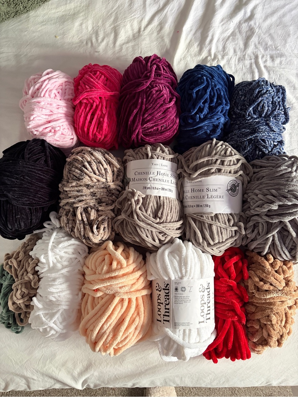 Yarn Lot - Fluffy Super Bulky Chenille Plush Yarn Bundle - 6lbs / 2.75kg